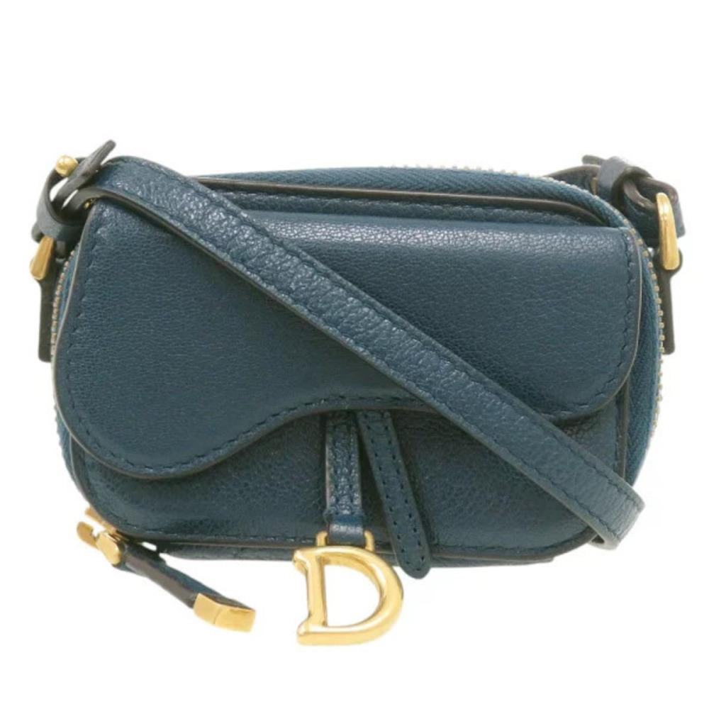Christian Dior Saddle MA Leather Blue Shoulder Bag
